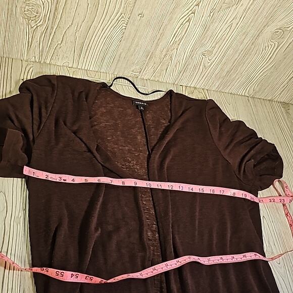 Torrid Slub Duster Ruched Short Sleeve Open Cardigan Womens Plus Size 2X - Picture 9 of 10